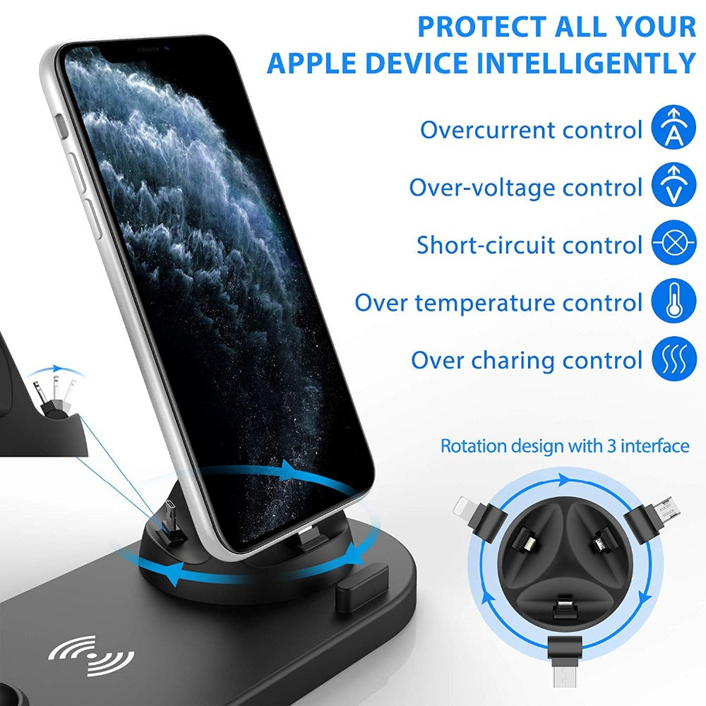 4 in 1 Wireless Charging with Fast Charger Stand