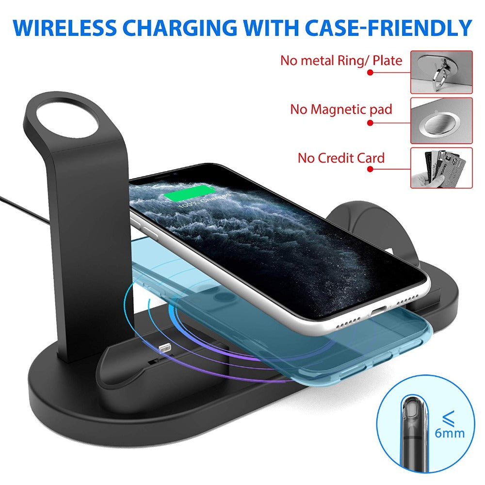 4 in 1 Wireless Charging with Fast Charger Stand