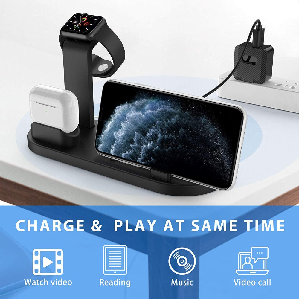 4 in 1 Wireless Charging with Fast Charger Stand