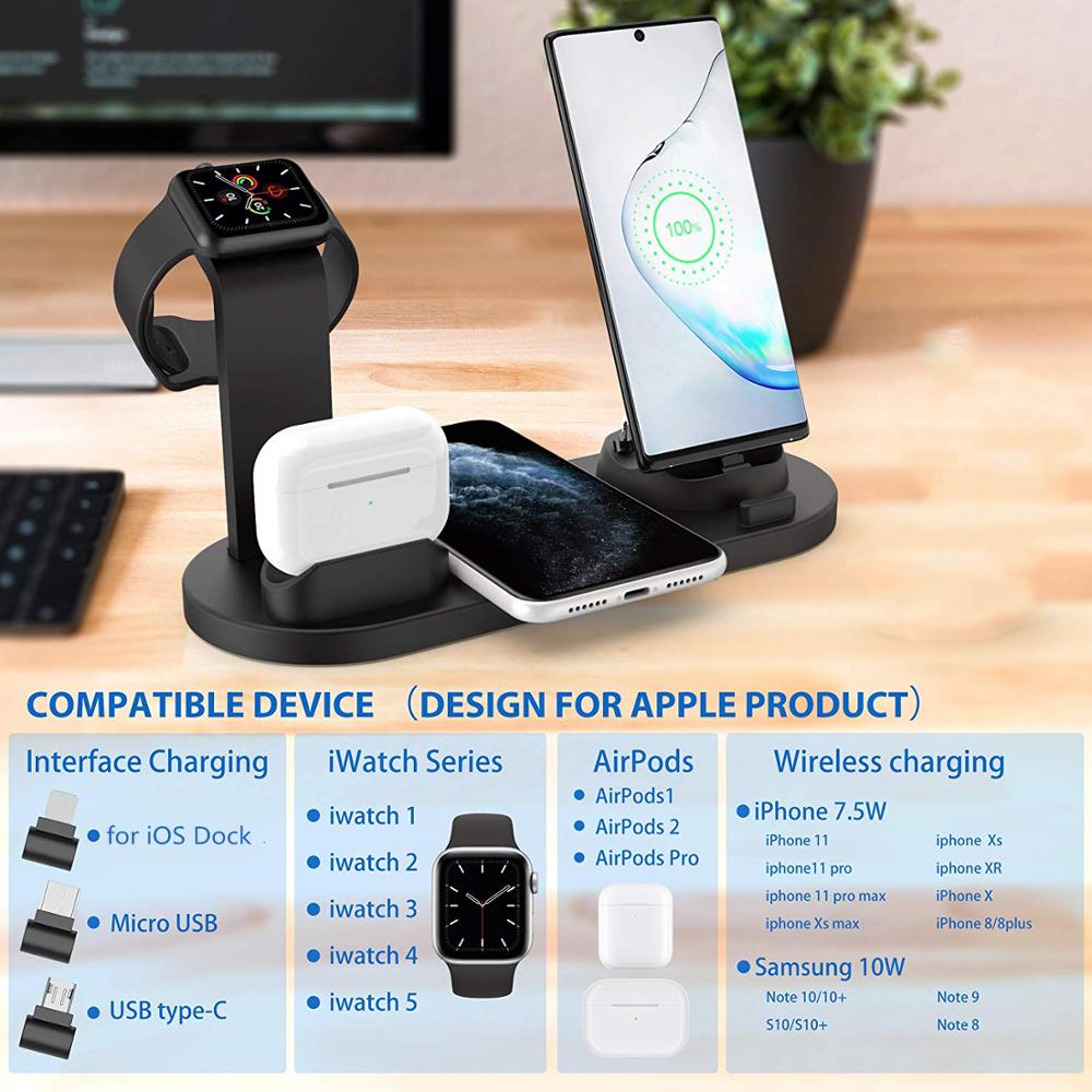 4 in 1 Wireless Charging with Fast Charger Stand