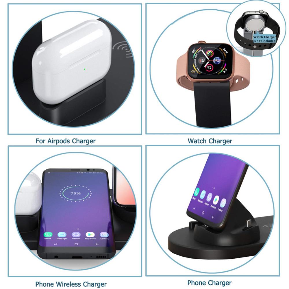 4 in 1 Wireless Charging with Fast Charger Stand