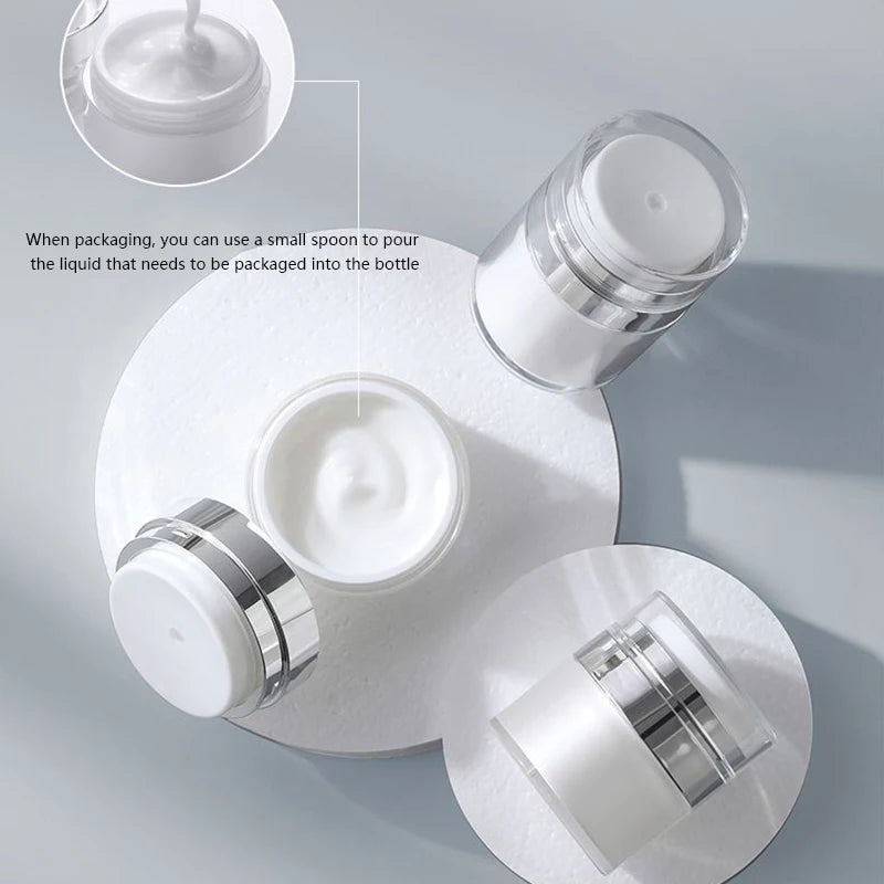 Airless Pump Dispenser - Refillable Moisturizer Cream Bottle in 15/30/50Ml Sizes