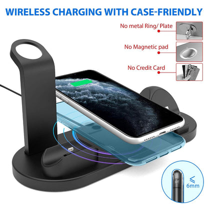4 in 1 Wireless Charging with Fast Charger Stand