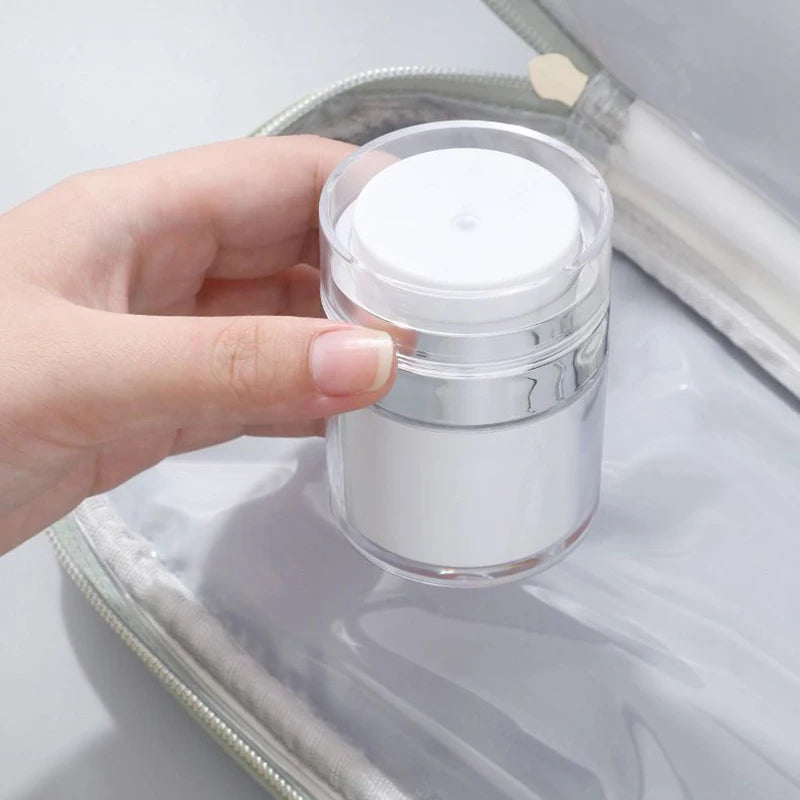 Airless Pump Dispenser - Refillable Moisturizer Cream Bottle in 15/30/50Ml Sizes